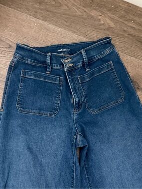 I.N.C. Women's High-Rise Wide Leg Dark Blue Front-Pocket Jeans sz 8